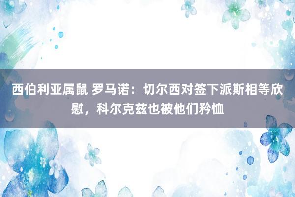 西伯利亚属鼠 罗马诺：切尔西对签下派斯相等欣慰，科尔克兹也被他们矜恤