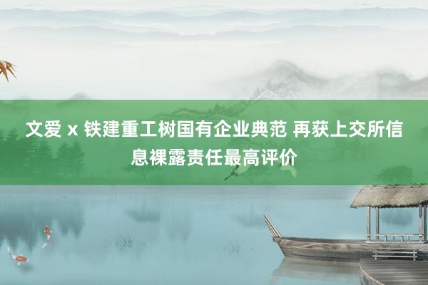 文爱 x 铁建重工树国有企业典范 再获上交所信息裸露责任最高评价