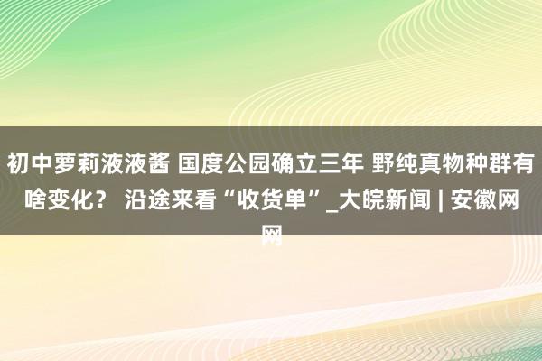 初中萝莉液液酱 国度公园确立三年 野纯真物种群有啥变化？ 沿途来看“收货单”_大皖新闻 | 安徽网