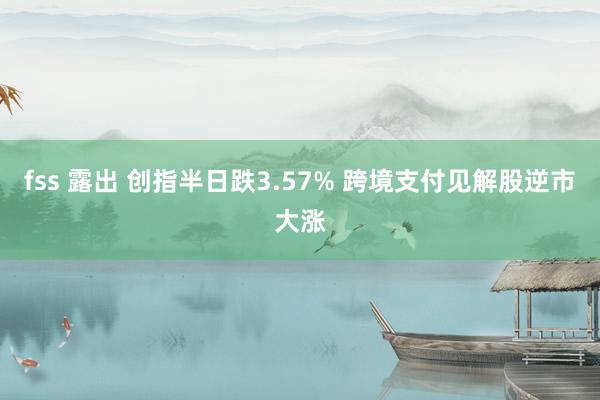 fss 露出 创指半日跌3.57% 跨境支付见解股逆市大涨