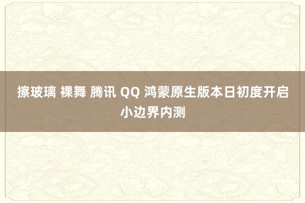 擦玻璃 裸舞 腾讯 QQ 鸿蒙原生版本日初度开启小边界内测