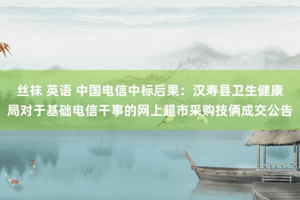 丝袜 英语 中国电信中标后果：汉寿县卫生健康局对于基础电信干事的网上超市采购技俩成交公告