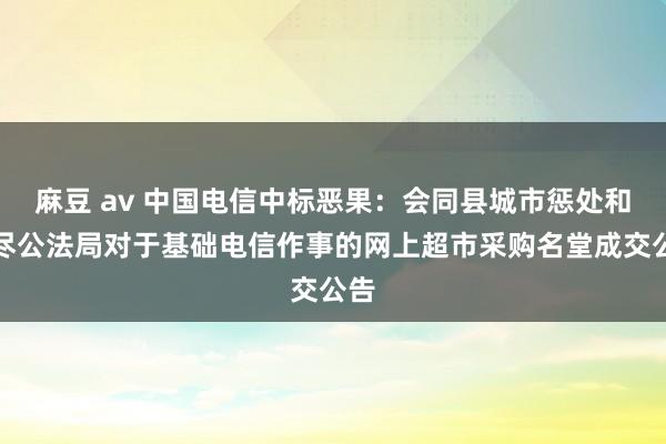 麻豆 av 中国电信中标恶果：会同县城市惩处和详尽公法局对于基础电信作事的网上超市采购名堂成交公告