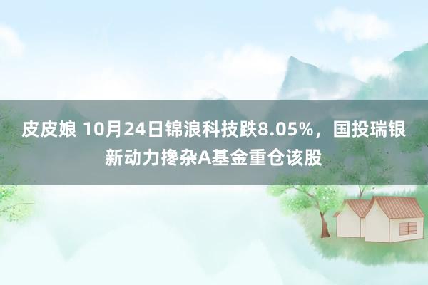 皮皮娘 10月24日锦浪科技跌8.05%，国投瑞银新动力搀杂A基金重仓该股