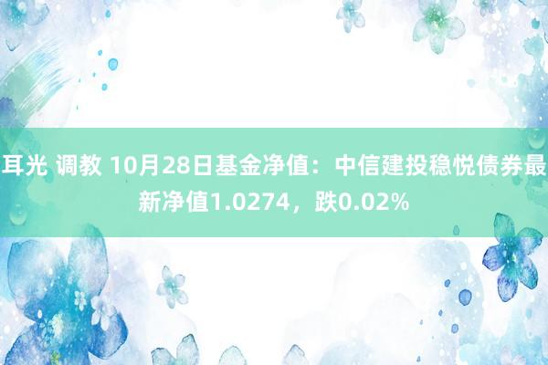 耳光 调教 10月28日基金净值：中信建投稳悦债券最新净值1.0274，跌0.02%