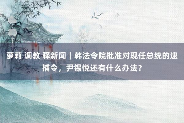 萝莉 调教 释新闻｜韩法令院批准对现任总统的逮捕令，尹锡悦还有什么办法？