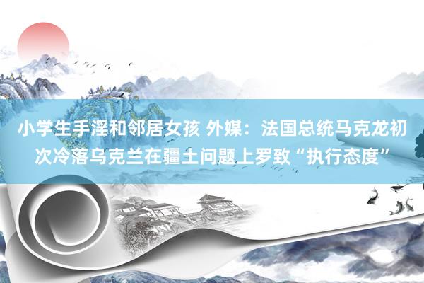 小学生手淫和邻居女孩 外媒：法国总统马克龙初次冷落乌克兰在疆土问题上罗致“执行态度”